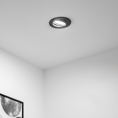 Oprawa Halogenowa Podtynkowa Ruchoma Okrągła AURELI Grafit Blacha MR16 GU10 LUMILED