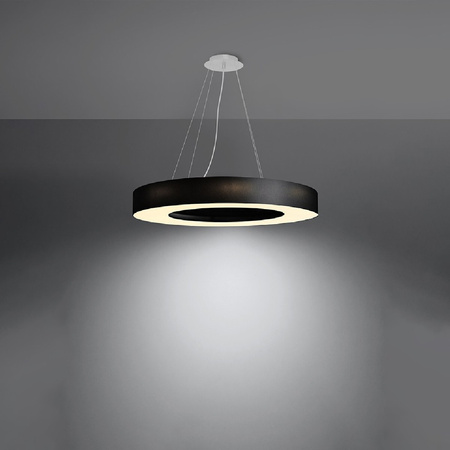 Lampa Sufitowa Wisząca Zwis 6x E27 Żyrandol Okrągła Czarna Minimalistyczna Saturno Sollux