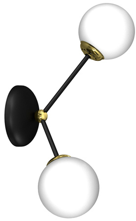 Lampa Ścienna Kinkiet JOY Czarna Złota 2xE14 Milagro