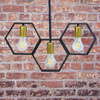 Lampa wisząca sufitowa retro loft 3x E27 czarny + złoty Honey GOLDLUX (Polux)