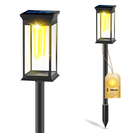 Lampa Solarna Ogrodowa LED DOREA 3000K IP65 Wbijana Słupek LUMILED