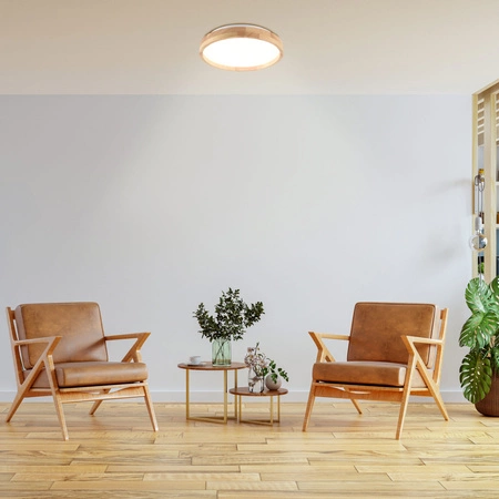 Plafon LED Oprawa Sufitowa 12W 1400lm 4000K Neutralna 120° Biała Brązowy IP44 Janusz Sanico Goldlux