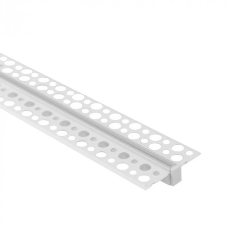 Profil Aluminiowy LED do Płyt GK Gipsowych REGIPS Wpuszczany Podtynkowy Biały 2m z Kloszem Przezroczystym do Taśm LED + Zaślepki seria GPW Ecolight