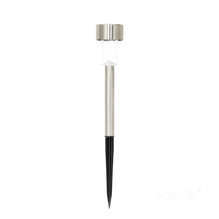 Lampa Solarna Ogrodowa Słupek Zewnętrzny Stojący LED 6000K Zimna IP44 Chrom Eclipse Kobi