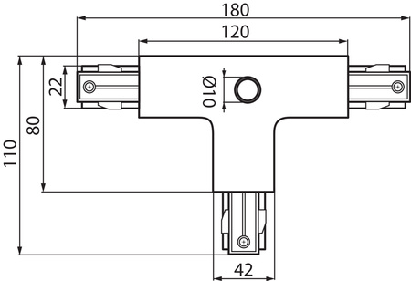 Łącznik typu T do Szynoprzewodów Wewnętrzny 16A Biały TEAR Kanlux