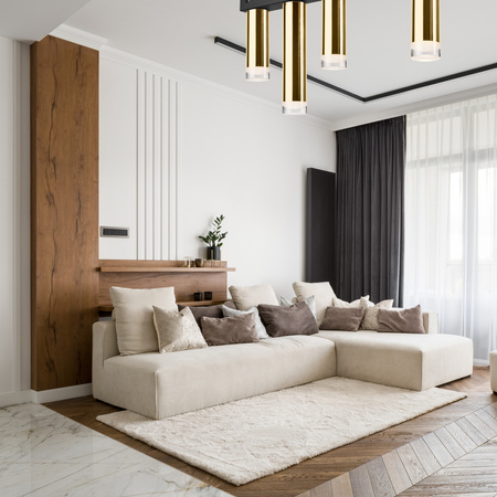 Lampa Sufitowa DIEGO 4xE27 Czarna Złota LM-4.124/A Lamkur