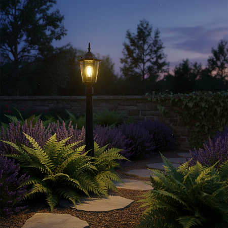 Lampa Ogrodowa Zewnętrzna E27 SŁUPEK LATARNIA 110cm Czarna BELLIS LUMILED