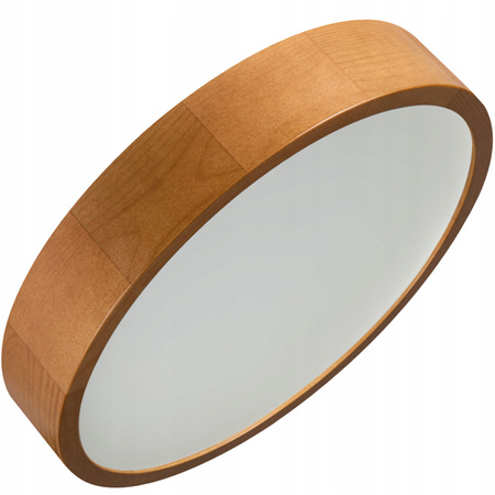 Plafon LED Lampa Sufitowa Natynkowa Jasmin 2x E27 38cm Okrągła Drewno KANLUX