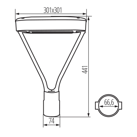 Lampa Uliczna Oprawa Parkowa LED 50W 8000lm CCT 120° IP65 IK08 Szara PARCOLI KANLUX