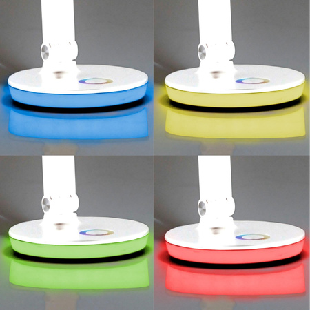 Lampka Biurkowa LED Stołowa 7W 450lm 4000K Neutralna RGB 120° Biała Ściemnialna Neptun Sanico Goldlux