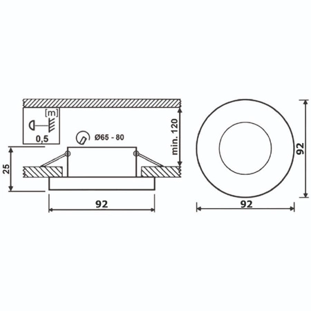 Oprawa HALOGENOWA Podtynkowa Ruchoma GU10 MR16 Okrągła Biała CASSIO LUMILED + Żarówka LED GU10 6W = 60W 580lm Neutralna