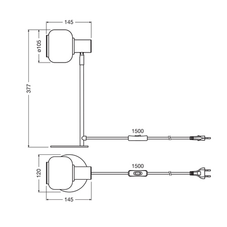 Lampa Stojąca Biurkowa Dekoracyjna Stołowa E14 Czarna Decor Firefly Osram