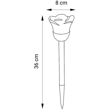 Lampa Ogrodowa LED Solarna RÓŻA Wbijana Zimna Biała + RGB IP44