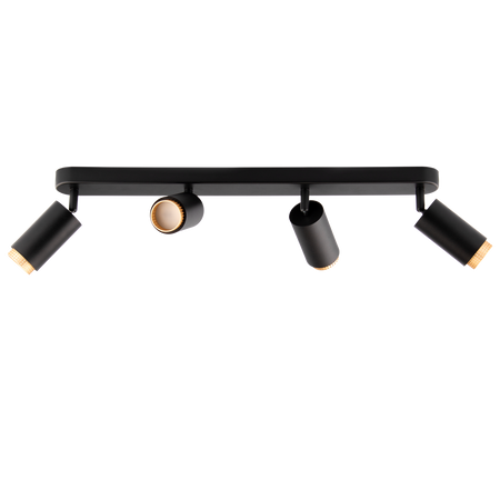 Lampa Sufitowa Reflektor LED 4x GU10 Tuba Spot ELIGIS Czarny LUMILED