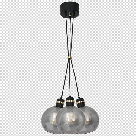 Lampa wisząca OMEGA 3xE27 Przydymione Szkło Kula MLP6533 Milagro Metal + Szkło