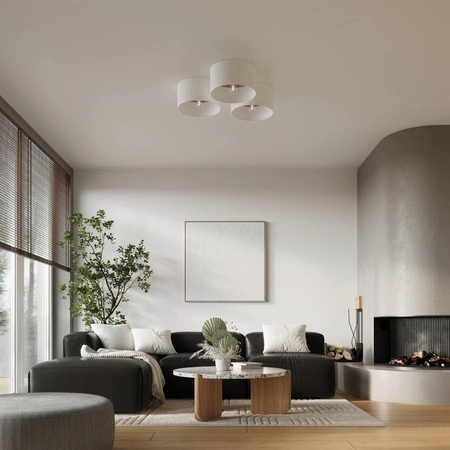 Lampa Sufitowa Plafon E27 Owalna Jasny Brąz Skandynawska Telesto Sollux