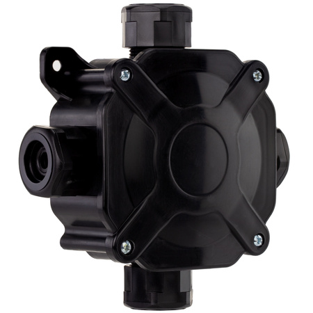 Puszka Instalacyjna Natynkowa Hermetyczna PG16 75x75x33mm Rozgałęźna z Dławikami Czarna PAWBOL