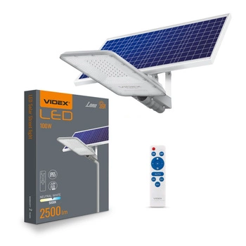 Naświetlacz Solarny Lampa 50x LED 100W 2500lm 5000K IP65 VIDEX Czujnik Zmierzchu z Pilotem