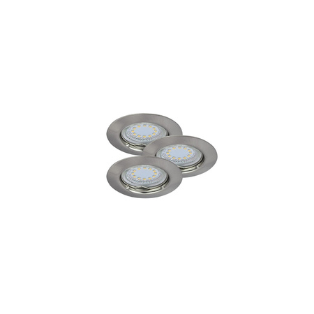 3x Oprawa Podtynkowa Lampa Punktowa SPOT Oczko GU10 3W 240lm 3000K Chrom Klasyczny Lite 1163 Rabalux