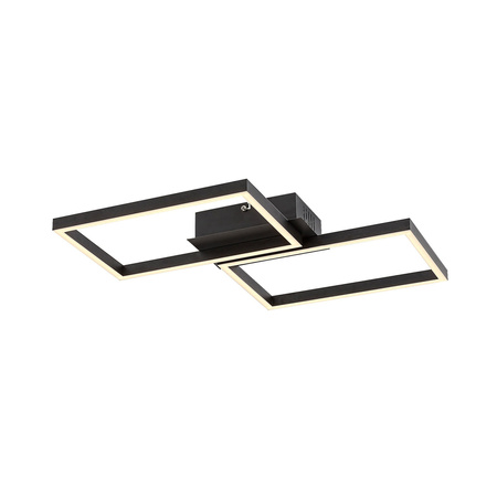 Lampa Sufitowa LED Natynkowa 40W 2400lm 2700-6500K CCT RGB Ściemnialna Pilot Timer Czarny Nowoczesny Ludano Rabalux