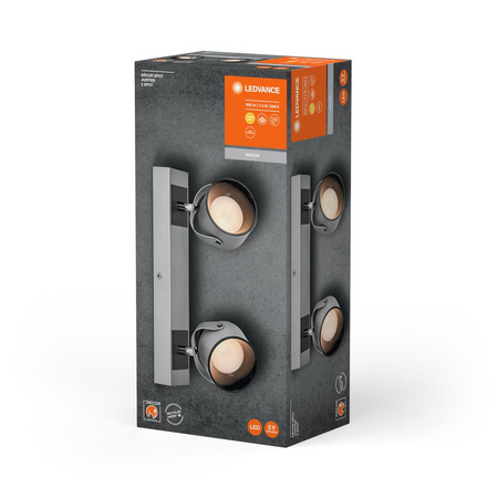 Lampa Sufitowa Ścienna LED Reflektor 2-Punktowy Dekoracyjny Ozdobny 11.5W Srebrny LEDVANCE