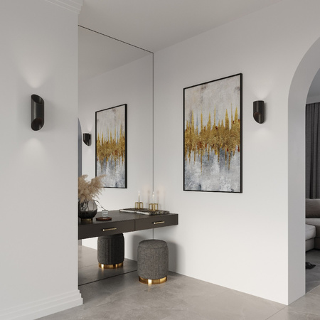 Lampa Ścienna Kinkiet Góra Dół G9 Tubularna Czarna Nowoczesna Penne Sollux