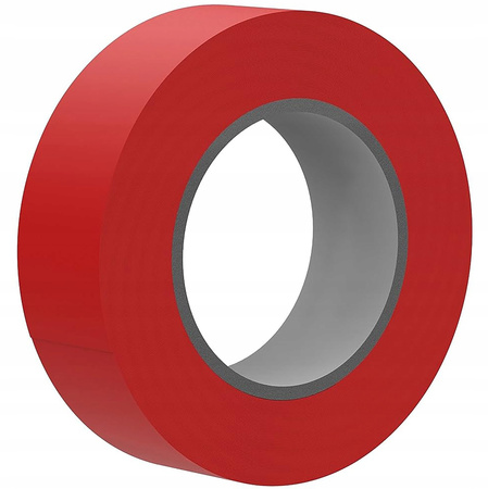 Mocna Taśma Izolacyjna PCV Wodoodporna 19mm x 0,13mm Czerwona 20m