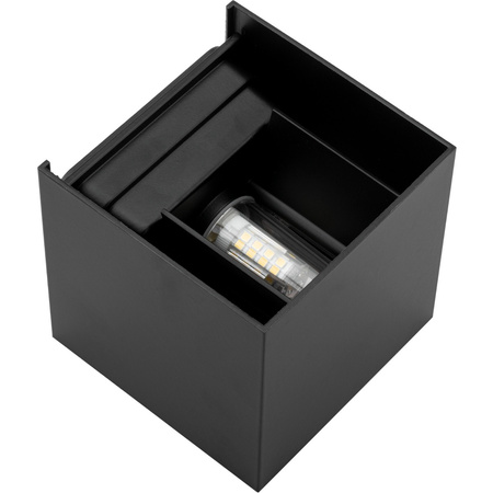 Lampa Ogrodowa LED Kinkiet Elewacyjny G9 Oprawa Zewnętrzna Czarna Góra/Dół z Regulowanym Kątem Świecenia Kira