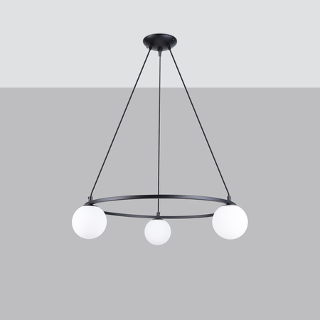 Lampa Sufitowa Wisząca Zwis 3x G9 Żyrandol Geometryczna Czarna Nowoczesna Yoli Sollux