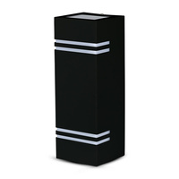 Lampa Ogrodowa Elewacyjna Kinkiet GU10 IP44 Góra/Dół Kwadratowy Czarny VT-7662 V-TAC