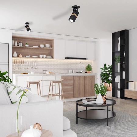 Kinkiet w stylu skandynawskim loft lampa ścienna sufitowa czarna MiLAGRO VIDAR 1x GU10