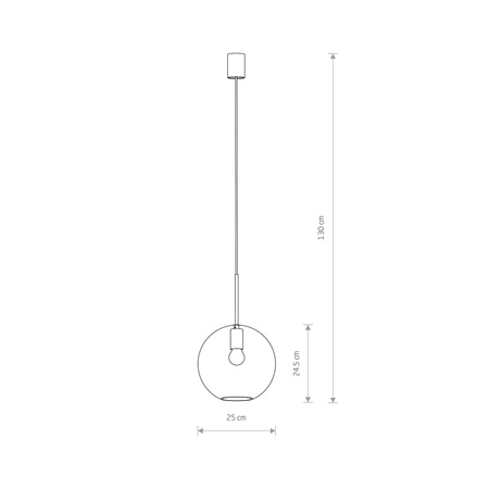 Lampa Sufitowa Wisząca E27 Czarna Nowoczesna SPHERE L 7850 Nowodvorski
