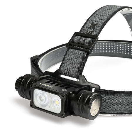 Latarka Czołowa LED 3 Barwy Światła 20W 2000lm 5000K Czarna IP67 Videx