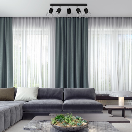 Lampa Sufitowa DANTE Czarna Srebrna 5x mini GU10 Milagro