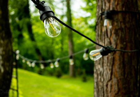 Girlanda Ogrodowa Zewnętrzna Łańcuch Świetlny 10m 10x E27 Żarówki 1W 2700K NARCI Lumiled