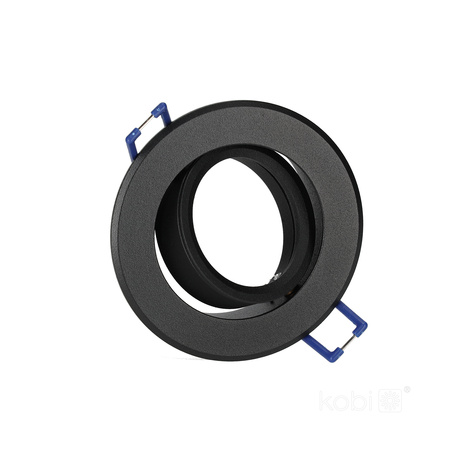 Oprawa Podtynkowa GU10 Halogenowa Wpuszczana Spot Oczko Czarna Okrągła Kobi