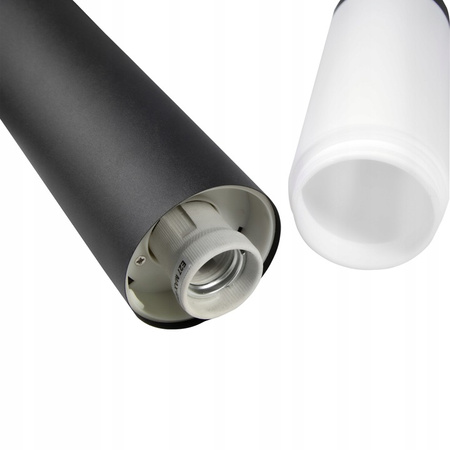 Lampa Ogrodowa Zewnętrzna E27 CZARNY SŁUPEK 45cm z Czujnikiem Ruchu i Zmierzchu