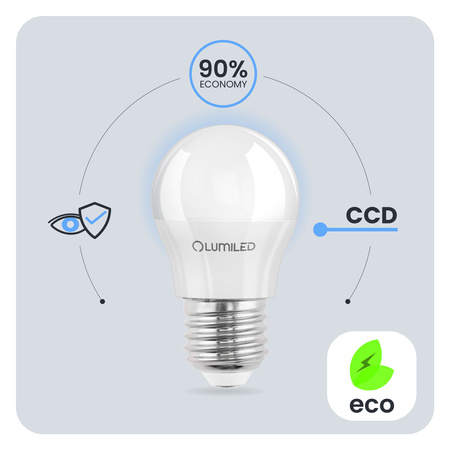 Żarówka LED E27 Kulka P45 10W = 75W 1100lm 6500K Zimna 180° LUMILED