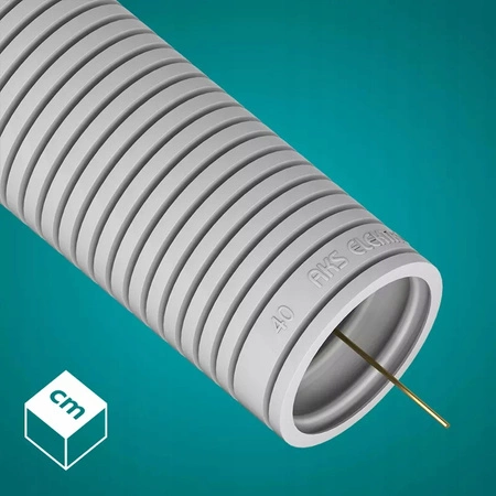 Rura Karbowana RKGL 40mm 320N Peszel z Pilotem do Zabezpieczania Kabli 25m Szary AKS ZIELONKA