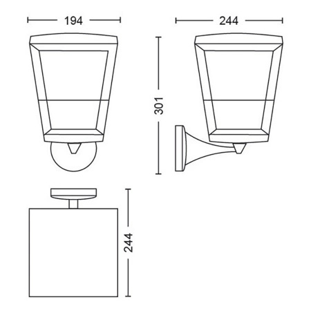 Kinkiet Ogrodowy LED Lampa Zewnętrzna Elewacyjna 15.2W 1140lm IP44 White and Color Ambiance RGB + TW Czarna Inteligentna SMART Zigbee Bluetooth Econic Philips HUE