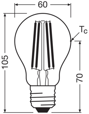 Żarówka LED A60 E27 2.2W = 40W 470lm 4000K Neutralna 320° Filament CLASSIC ENERGY EFFICIENCY Osram