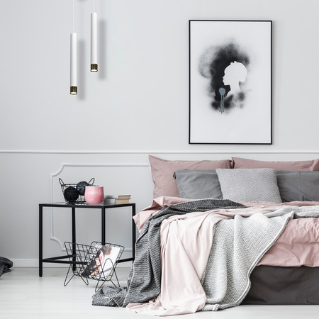 Lampa wisząca DANI 1xGU10 Wąski Klosz Biała Chrom MLP6227 Milagro Metal