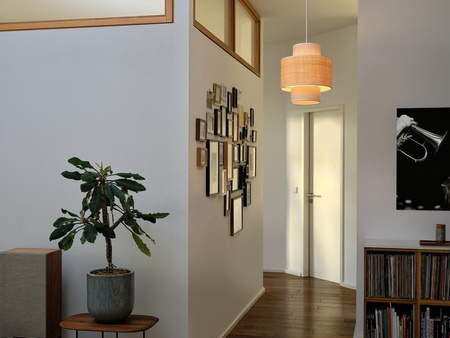 Lampa Sufitowa Wisząca Dekoracyjna Zwis E27 Beżowa Raffia Decor Wrap Osram