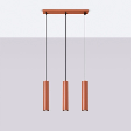 Lampa Wisząca Sufitowa Zwis Tuba Spot 3x GU10 Ochra Czerwona Lagos Ocean Green SL.1491 Sollux