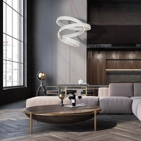 Lampa wisząca ANDROMEDA 45W LED Zakręcona Wstęga Biała ML5492 Milagro Metal + Tworzywo Sztuczne