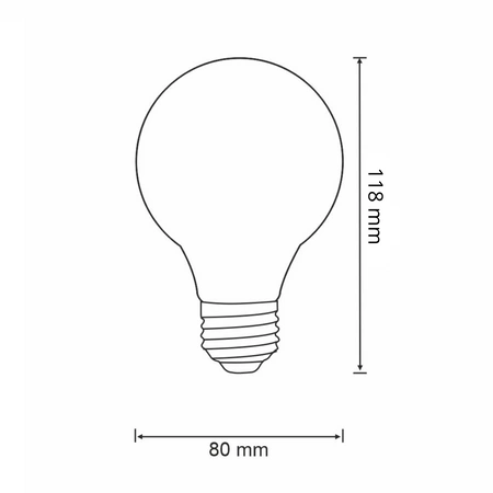 Żarówka LED E27 G80 4W = 18W 320lm 2000K Ciepła 360° Filament GOLDLUX (Polux)
