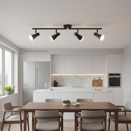 Lampa sufitowo-ścienna ruchoma regulowana 16,8W LED BERG 4 czarny 3000K GOLDLUX (Polux)