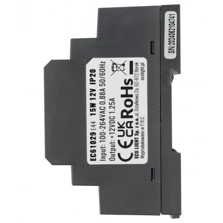 Zasilacz Na Szynę Led DIN Premium Line 12V 15W Ecolight