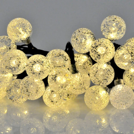 GIRLANDA SOLARNA ogrodowa OZDOBNA Łańcuch Świetlny 30 Kuleczek 2700K ciepła GOLDLUX (Polux)