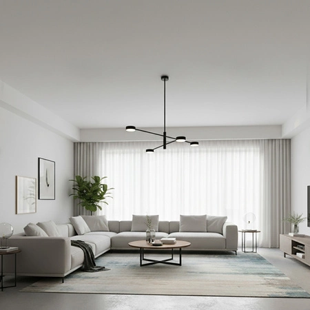 Lampa Sufitowa Wisząca LED 4x GX53 Żyrandol Reflektor Czarna OVILO LUMILED